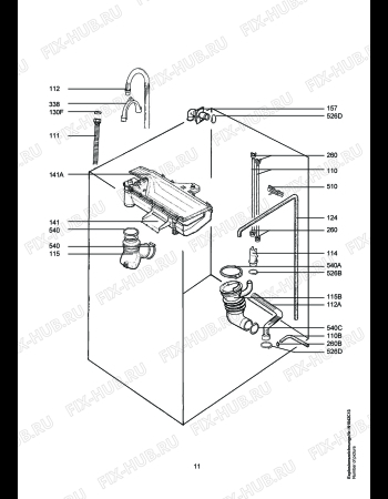 Взрыв-схема стиральной машины Electrolux EW1310F - Схема узла Hydraulic System 272